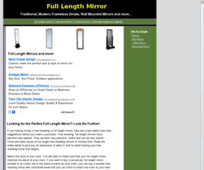 full-length-mirror.net: Full Length Mirror Specials - Sale - Buy Online - Reviews
SALE - FULL LENGTH MIRROR.  Get The Best...quality deals on full lenght mirrors and more...