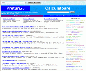 preturi.ro: Preturi - Unicul Portal Vertical
Preturi pentru produse si servicii din Romania. Portal vertical cautare oferte firme, comert online.