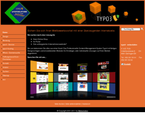 typo3-websolution.ch: www.websolution-typo3.ch - Webdesign auf Tyo3 Basis - Shopsysteme: Home - Typo3 - Webdesign, Webhosting, Webspace mit kostenloser Domain, PHP, TYPO3, Joomla, OXID eshop, Online-Shop, OS-Commerce Shop,
Home - Webdesign, Webhosting, Webspace mit kostenloser Domain, PHP, TYPO3, Joomla, OXID eshop, Online-Shop, OS-Commerce Shop,