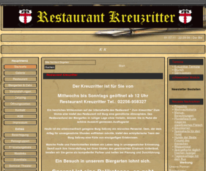 kreuzritter-satzvey.de: Startseite Restaurant Kreuzritter Gut Bürgerliche Küche Feiern für alle Anlässe
Unsere neue Speiskarte       