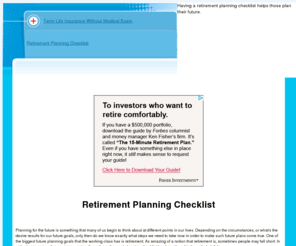 retirementplanningchecklist.com: Retirement Planning Checklist: Using a retirement planning checklist
Having a retirement planning checklist helps those plan their future.