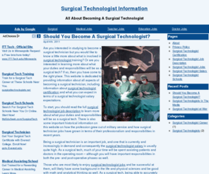 surgical-technologist.info: Surgical Technologist
All about training to become a certified surgical technologist