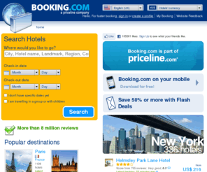 first-booking.com: Booking.com: 120000+ hotels worldwide. Book your hotel now!
Save up to 75% on hotels in 15,000 destinations worldwide. Read hotel reviews and find the guaranteed best price on a choice of hotels to suit any budget.