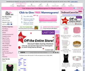 thebreastcancersite.com: Tell 10 to Tell 10 about The Breast Cancer Site!
This May, we received one million FEWER clicks than a year ago. We need your help! Tell ten friends to tell ten friends to click @ http://TheBreastCancerSite.com to fund mammograms - it's FREE! Now hit the Share link below to tell your friends!