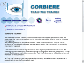 train2train.co.uk: Train the Trainer by Corbiere
Train the Trainer by Corbiere - specialist training courses in Personal Development, Mentoring and Stress Management