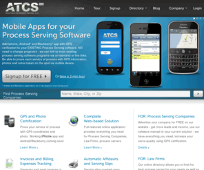 atcsgroup.com: ATCS
AccuTrack Certification Service(ATCS) is an independent certification company which uses GPS location capabilities of modern smartphones (iPhone and others), and a centralized web-based platform, to provide non-partisan validation service for legal and process serving industries. Our approach reflects dedication to transforming a fundamentally encumbered system to one that reflects the most progressive and leading-edge capabilities available