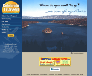 celebratetravel.com: Celebrate Travel
Travel Agent for Omaha, Nebraska