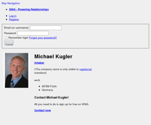 compunited.net: Michael Kugler - Inhaber - IT,Softwareentwickler ... | XING
Michael Kugler, Fürth, Computer Software, IT, Softwareentwickler, ASP, ASP.NET, VB.NET, HTML, C#, PERL, .NET, compact framework, micro framework, Individuallösungen