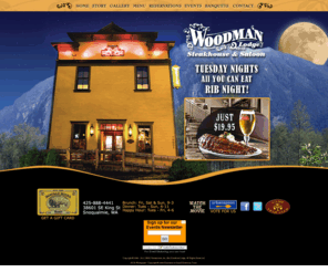 woodmanlodge.com: Woodman Lodge
Snoqualmie's Historic Steakhouse & Saloon - Woodman Lodge stands as a tribute to a bygone era.  425-888-4441