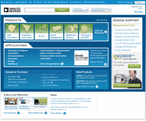 adidirectconnect.com: Analog Devices | Semiconductors and Signal Processing ICs
Analog Devices, Analog, Semiconductors, Digital Signal Processing, World leader in high performance signal processing solutions. Offers ICs for data converters, amplifiers, DSP, RF & communications, power and thermal management, supervisory and interface, and MEMs. Develops analog, digital, linear, and mixed-signal integrated circuits including data converters, amplifiers, DSP, RF, and more. 