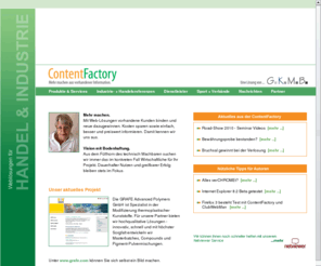 contentfactoryservice.com: ContentFactory:  Startseite
Dienstleistungen für Typo3 und andere Content Management Systeme.