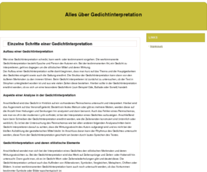 gedichtinterpretation.net: Gedicht Interpretation
Gedicht Interpretation für Schule oder Studium schreiben. Mit unseren Interpretationshilfen schreiben Sie perfekte Gedichtanalysen und Gedichteinterpretationen!