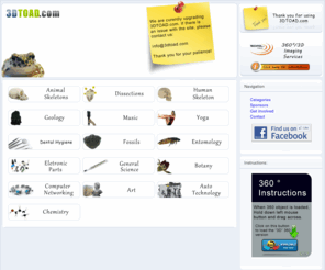3dtoad.com: 3D 360 interactive education images
3D 360 academic database