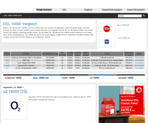dsl-16000.net: DSL 16000 Vergleich
Finden Sie hier den günstigsten DSL Vertrag mit 16000 kbit/s und profitieren Sie von den Vorteilen bei der Onlinebstellung!