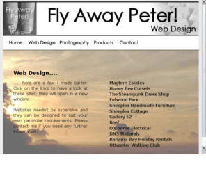 flyawaypeter.co.uk: Fly Away Peter
Handmade Greetings cards using original photographs and origianl web design.