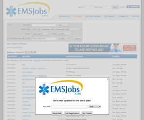 nvemsjobs.com: Jobs | EMS Jobs
 Jobs. Jobs  in the emergency medical services (EMS) industry. Post your resume and apply for EMS jobs online. Employers search resumes of job seekers in the emergency medical services (EMS) industry.