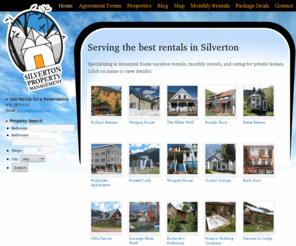 silvertonpropertymanagement.com: | Silverton Property Management
Specializing in mountain home vacation rentals, monthly rentals, and caring for private homes.