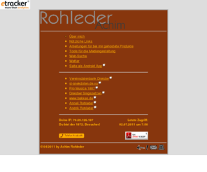 arohleder.net: private homepage von achim rohleder
interessantes ueber mich und meine arbeiten