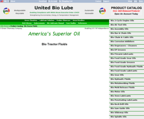 biotractorfluids.com: Bio Tractor Fluids - Overview @ United Bio Lube, "America's Superior Oil"
Go Green! Replace WD-40 & other toxic penetrants -->  INVENTORY CLEARANCE SALE: SAVE $40 per case -->  United Bio Lube's BPL - Bio Penetrating Lubricant: Case of 12 Spray Cans (11 oz) at $72.00 per CASE -->  Call (650) 213 - 9979.