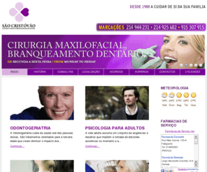 clinicasaocristovao.com: CENTRO CLÍNICO SÃO CRISTOVÃO
CENTRO CLÍNICO SÃO CRISTOVÃO, DENTISTA,MEDICINA DENTÁRIA,CIRURGIA MAXILOFACIAL, PSICOLOGIA, PSIQUIATRIA, UROLOGIA, DERMATOLOGIA, VENEREOLOGIA, TERAPIA DA FALA, NUTRICIONISMO, CLINÍCA GERAL, ACUPUNCTURA CLÍNICA, MASSAGEM TERAPÊUTICA, FITOTERAPIA