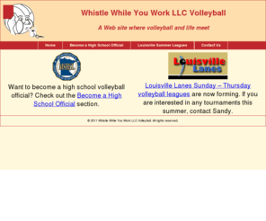 wwywvb.com: Whistle While You Work LLC Volleyball
Whistle While You Work is a Twin Cities metro area high school volleyball officials association.