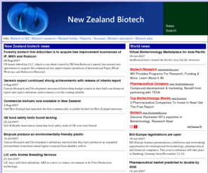 biotech.org.nz: New Zealand Biotech - www.BioTech.org.nz
Biotechnology portal covering the New Zealand biotech sector - news, research, job listings, company profiles