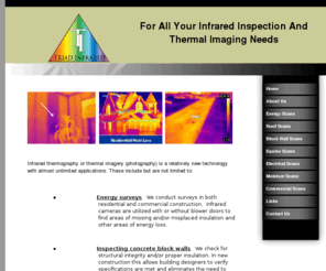 triadinfrared.com: Triad Infrared
Triad Infrared of North Carolina offering Infrared thermography, Infrared imaging, 
Thermal imaging, IR, Triad infrared, Roof scan, Block wall scan, Equine scan, Electrical scan in Winston-Salem, 
Winston, Salem, Greensboro, High Point, Archdale, Thomasville, and Guilford, Randolph, and Forsyth counties of NC.