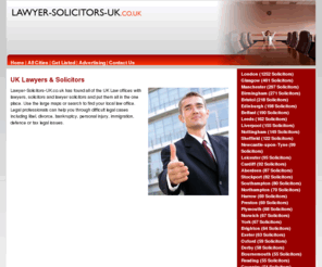 lawyer-solicitors-uk.co.uk: Lawyers & Solicitors | UK Accident and Personal Injury Lawyer Solicitors
Welcome to Lawyer-Solicitors-UK.co.uk - We will help you find a lawyer, solicitor or lawyer solicitors in your area.  Includes reviews from clients of law offices in your UK city or town.