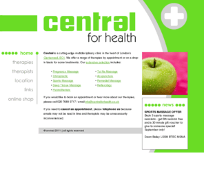 centralforhealth.co.uk: central for health :: complementary therapy in clerkenwell london ec1
