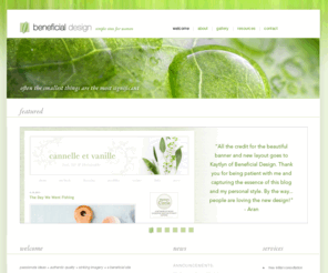 beneficialgarden.com: [ simple, hand-crafted web design for women : beneficial design ]
Beneficial design provides simple, hand-crafted web design for women artists, writers, environmentalists, and entrepreneurs in Seattle, the Puget Sound and beyond.