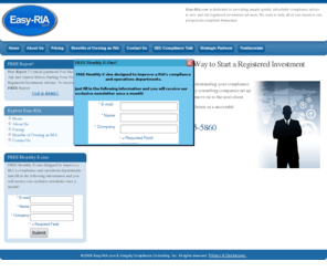 integritycomplianceconsulting.com: Welcome to Easy-RIA!
Easy-RIA.com - The easiest way to start a registered investment adviser!