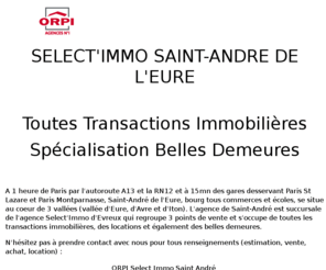 orpi-saint-andre.com: Select'Immo  saint andré de l'eure, Agence Immobilière ORPI
Select'Immo saint andré de l'eure, Agence Immobilière ORPI