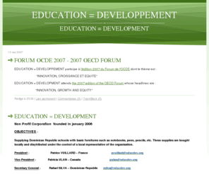 educdev.org: EDUCATION = DEVELOPPEMENT
EDUCATION = DEVELOPMENT