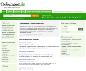 definicionesde.com: Definiciones, significados, conceptos y que es en Definicion-es.com
Definiciones, significados, conceptos y que es de cualquier palabra gratis.