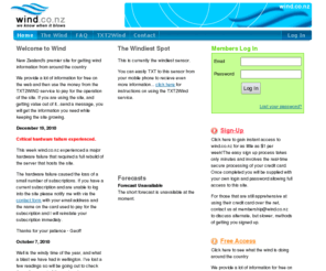 kupesoftware.com: Wind.co.nz Home
Wind: we know when it blows. Wind.co.nz is an interactive service that gives you the weather conditions and forecasts for locations around New Zealand.