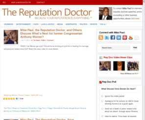 mikepaulblog.com: The Reputation Doctor
Because Your Reputation is Everything™. Mike Paul is a leading reputation expert, crisis PR consultant and news commentator. Comments globally on reputations in crisis of all types.