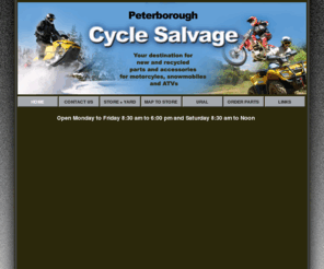 peterborocyclesalvage.com: PeterboroCycleSalvage
Your destination for new and recycled parts and accessories for motorcycles, snowmobiles and ATVs