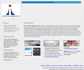 lingomonster.com: Language Translation, Interpretation, interpreters, translators, Interpreters for chinese language, translation agency, website & Software translation and localization
Heaven India Language Centre is a Delhi based multilingual institute that provides services in translation and interpretation. Heaven India Language Center's highly professional and experienced Interpreters assist in all kind of language related works interpretation, translation,  typesetting, copy editing, creative writing, content writing, proofreading, interpreters for chinese language, interpreters for Japanese language, interpreters for Korean language, interpreter for german language, interpreters for Spanish language, interpreters for French language, interpreters for Portuguese language, interpreters for russian language, interpreter for polish language, interpreters for dutch language, interpreter Taiwanese, interpreter Norwegian, interpreter thai, interpreter Danish, interpreter Swedish, interpreter finnish, interpreter greek, interpreter Hebrew, document translation, language services, transcription services, language translation, translating services, european language Translation, multilingual translation services, language translators, language interpreting services, asian language translation, website translation, translation agency, chinese translator, korean translator, Japanese translator, Spanish translator, german translator, French translator, Russian translator, Arabic translator, Persian translator, Chinese translation, Korean translation, Japanese translation, French translation, german translation, Russian translation, Spanish translation.