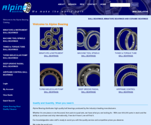 alpinebearing.com: Alpine Ball Bearings, Miniature Bearings, Ceramic Bearings, Miniature Spherical Ball Bearings, Bearing Distributors | Boston, Massachusetts
Alpine Bearing distributes high quality ball bearings produced by the industry's leading manufacturers. 