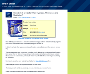 brainbullet.org: Is Brain Bullet Software A Scam? Honest Review Exposes The Truth!
Brain Bullet Software Review - Does it automatically boost your performance and give you "superhuman-like" abilities? Don't buy it until you read this Brain Bullet Review.