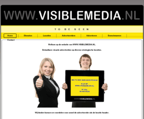 visiblemedia.net: Visiblemedia.nl 
Betaalbare visuele advertenties op diverse strategische locaties.
Visiblemedia.nl, omgeving Weert, creatieve oplossingen voor betaalbaar visueel adverteren op interessante locaties!