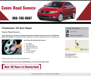 cavesroadsunoco.com: Auto Repair Chesterland, OH - Caves Road Sunoco 866-766-8687
Caves Road Sunoco provides Auto Repair, Tires and batteries to Chesterland, OH. Call 866-766-8687. Over 50 Years In Chesterland.