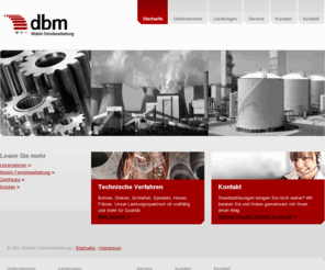 dbm-service.com: dbm - mobile, drehende Feinstbearbeitung: Drehen, Schleifen, Bohren, Honen, Spindeln Fräsen.
Egal, ob Bohren, Drehen, Schleifen, Fräsen, Spindeln oder Honen. dbm ist Ihr Spezialist für mobile Feinstbearbeitung.