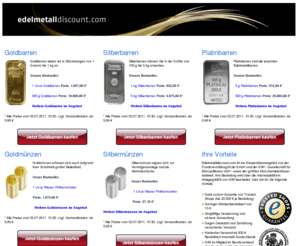 edelmetalldiscount.com: Edelmetalle kaufen: Gold, Silber, Platin, Palladium
