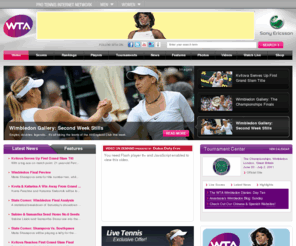 wtaworld.net: Tennis | WTA tennis rankings & scores | Women's Tennis Association
Women's Tennis Association (WTA) tennis rankings & scores - the home of women's tennis