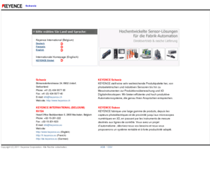 keyence.ch: Sensorik, Bildverarbeitung, Messtechnik und Mikroskope - KEYENCE Schweiz
KEYENCE stellt eine sehr weitreichende Produktpalette her, von photoelektrischen und induktiven Sensoren bis hin zu Messinstrumenten zur Produktionsuberwachung und 3D Digitalmikroskopen. Wir bieten effiziente und hoch produktive Automationssysteme, die genau Ihren Anspruche entsprechen.