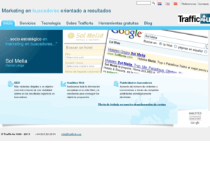 traffic4u.es: Traffic4u - Marketing en buscadores orientado a resultados
¿Necesitas optimizar para buscadores? ¿Ayuda con tus campañas online? ¿Textos que gusten a visitante y buscador? Traffic4u te ofrece soluciones a medida.