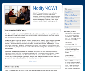 customerkeeper.biz: Automated Telephone Messaging
NotifyNOW is a telephone and email notification system