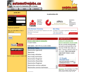 automotivejobs.ca: automotivejobs.ca: Automotive Jobs & Employment in Canada
Your Employment Search Network .  Find thousands of great jobs and employment information for Automotive.  Post your resume online for free.  Employers can post job openings and search our vast resume database full of applicant information.