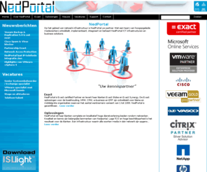 nedportal.nl: NedPortal
 NedPortal ontwikkelt, implementeert, integreert en beheert ICT infrastructuren en business solutions. Daarmee ondersteunt NedPortal bedrijven om de waarde van hun investeringen in informatietechnologie te optimaliseren.